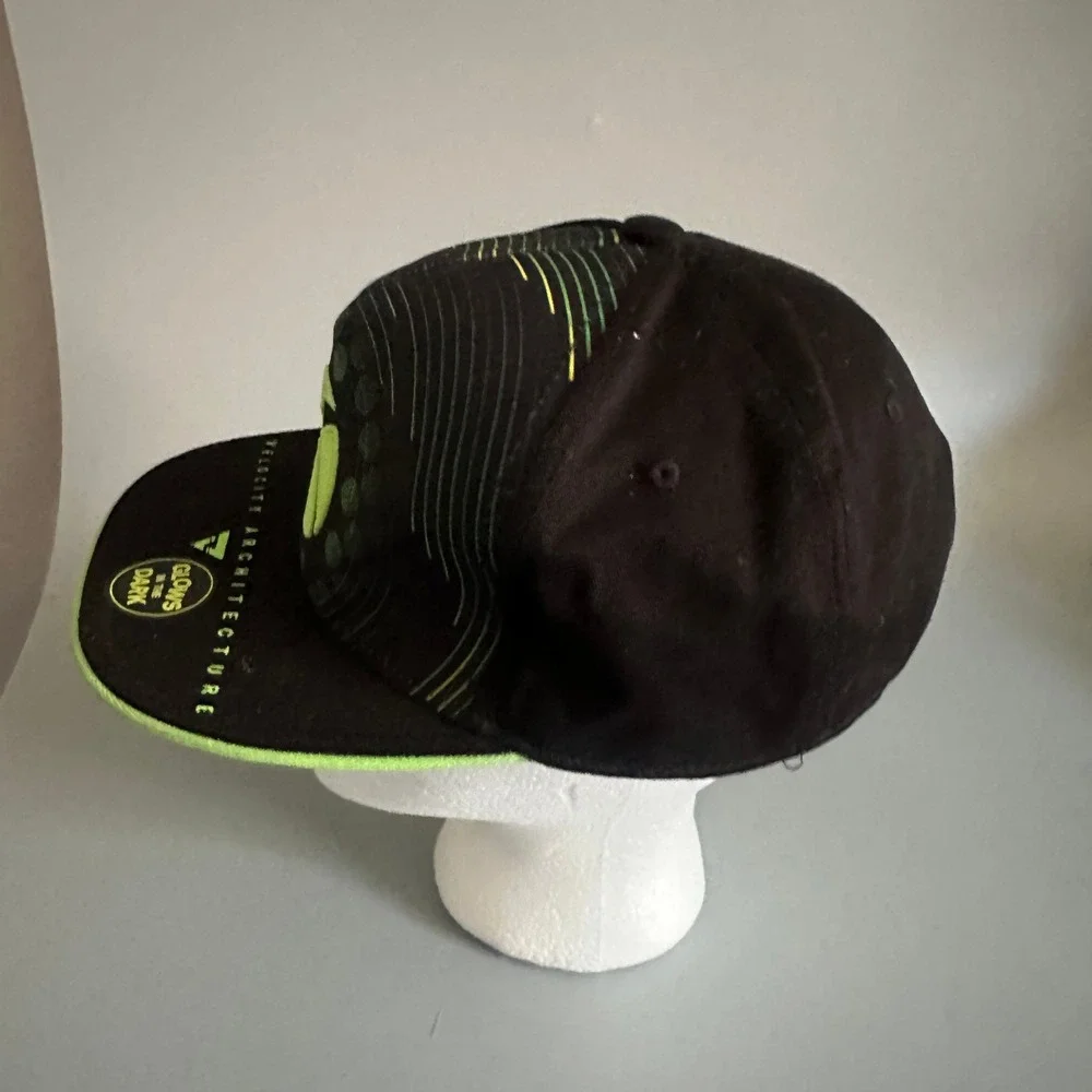 Xbox Velocity Architecture Snapback Hat Black Neon Green Glow In The Dark Cap